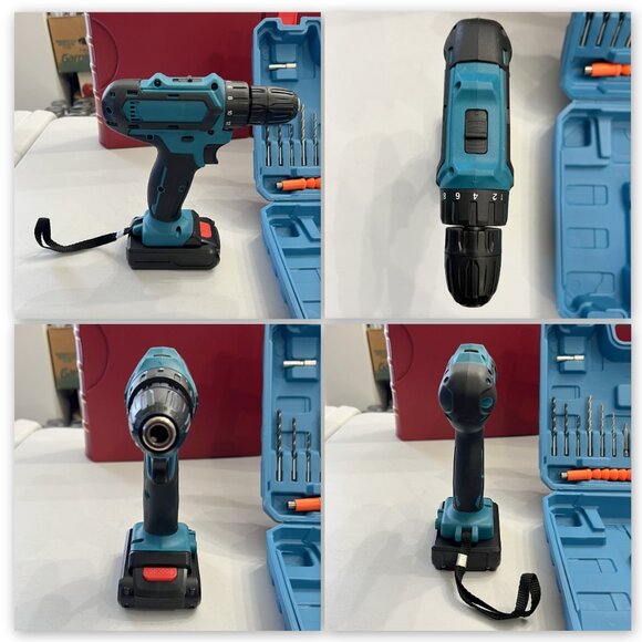 New Rechargeable Cordless Drill w/2 Lithium Batteries, Quick Charger & Tool kit! - Picture 8 of 16
